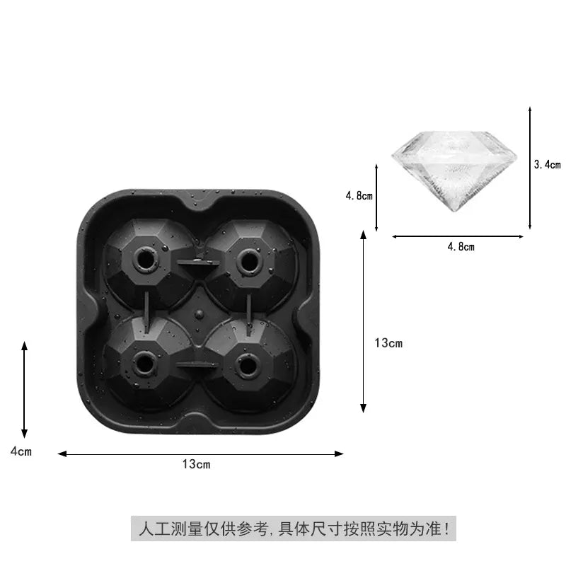 Diamond Shape Shape Ice Cube Tray with Funnel