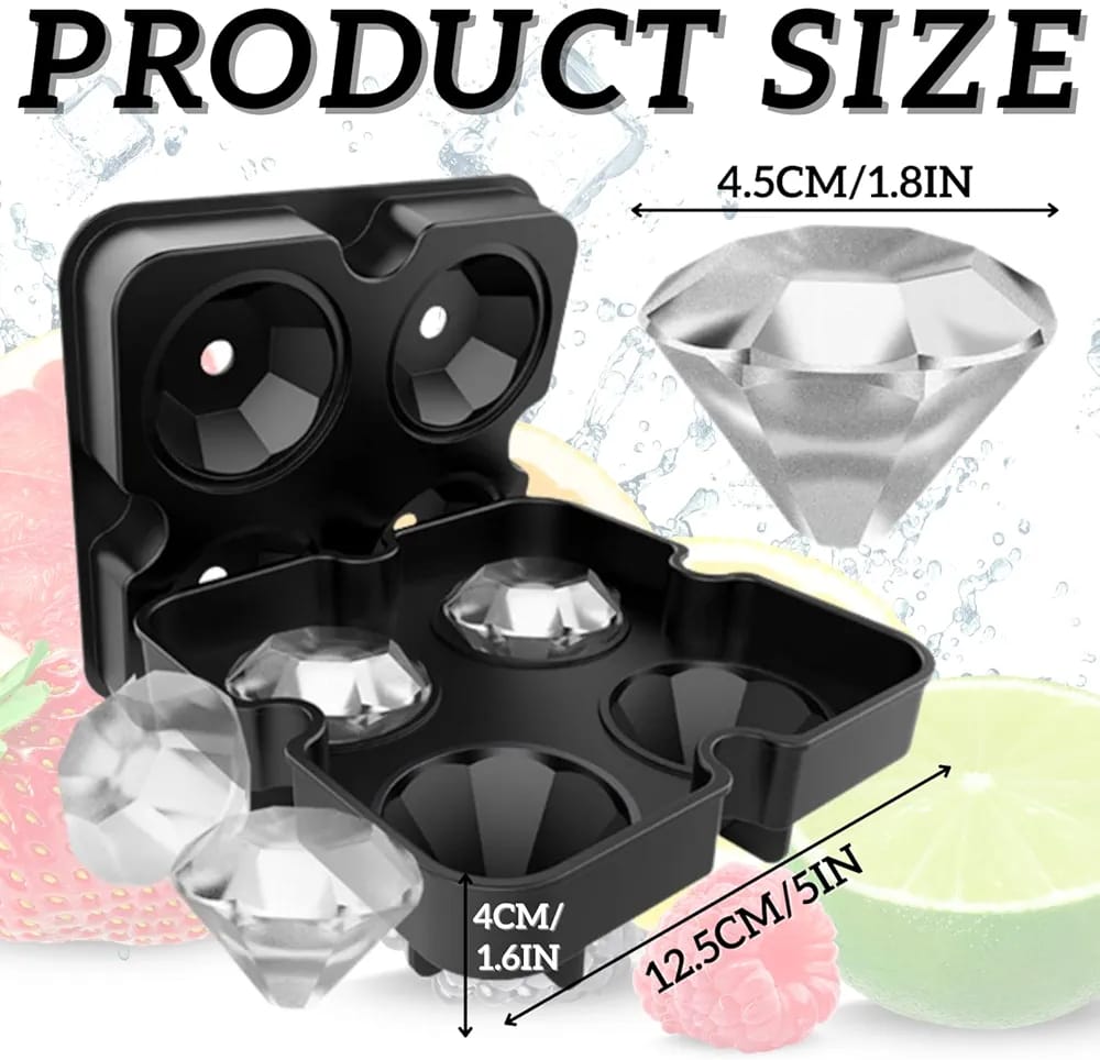 Diamond Shape Shape Ice Cube Tray with Funnel