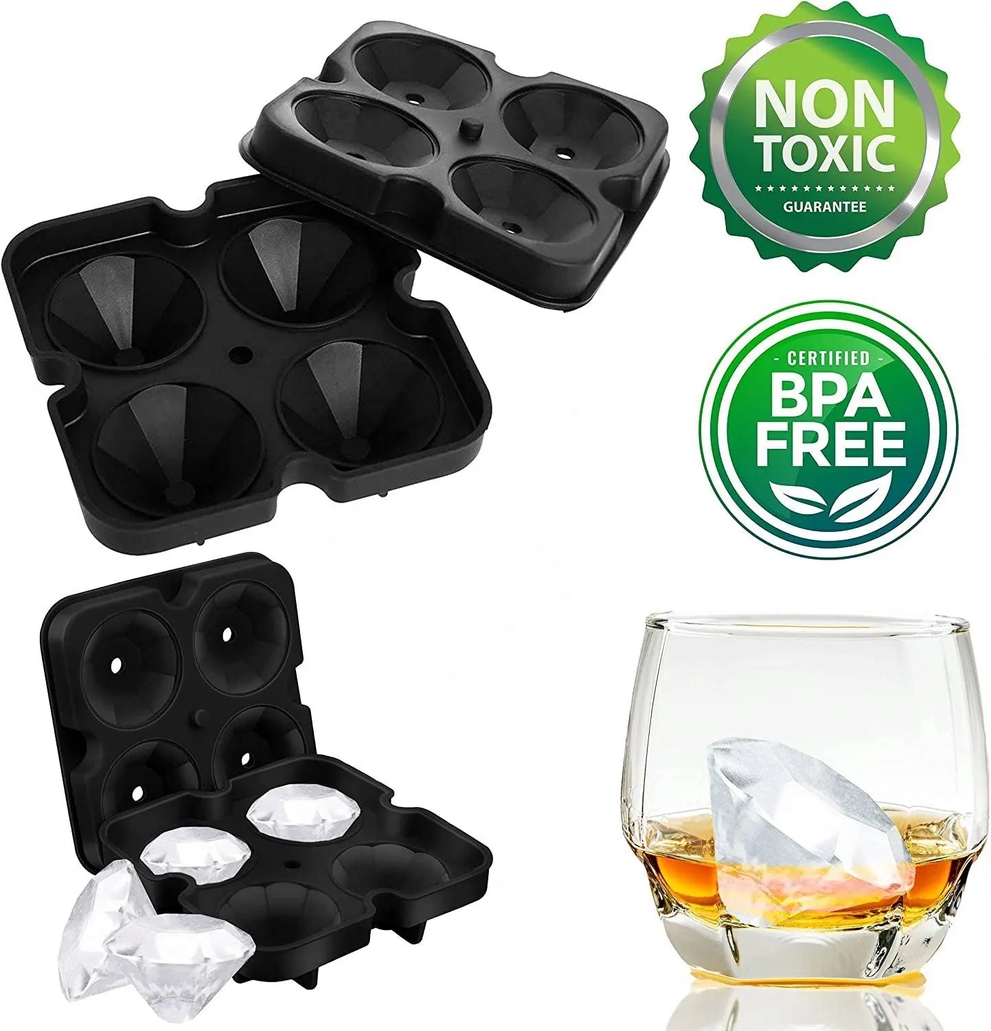 Diamond Shape Shape Ice Cube Tray with Funnel