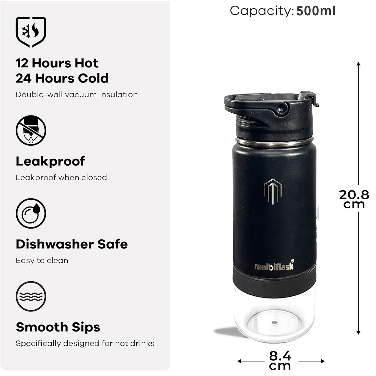 Melbiflask Mini Black - Personalised