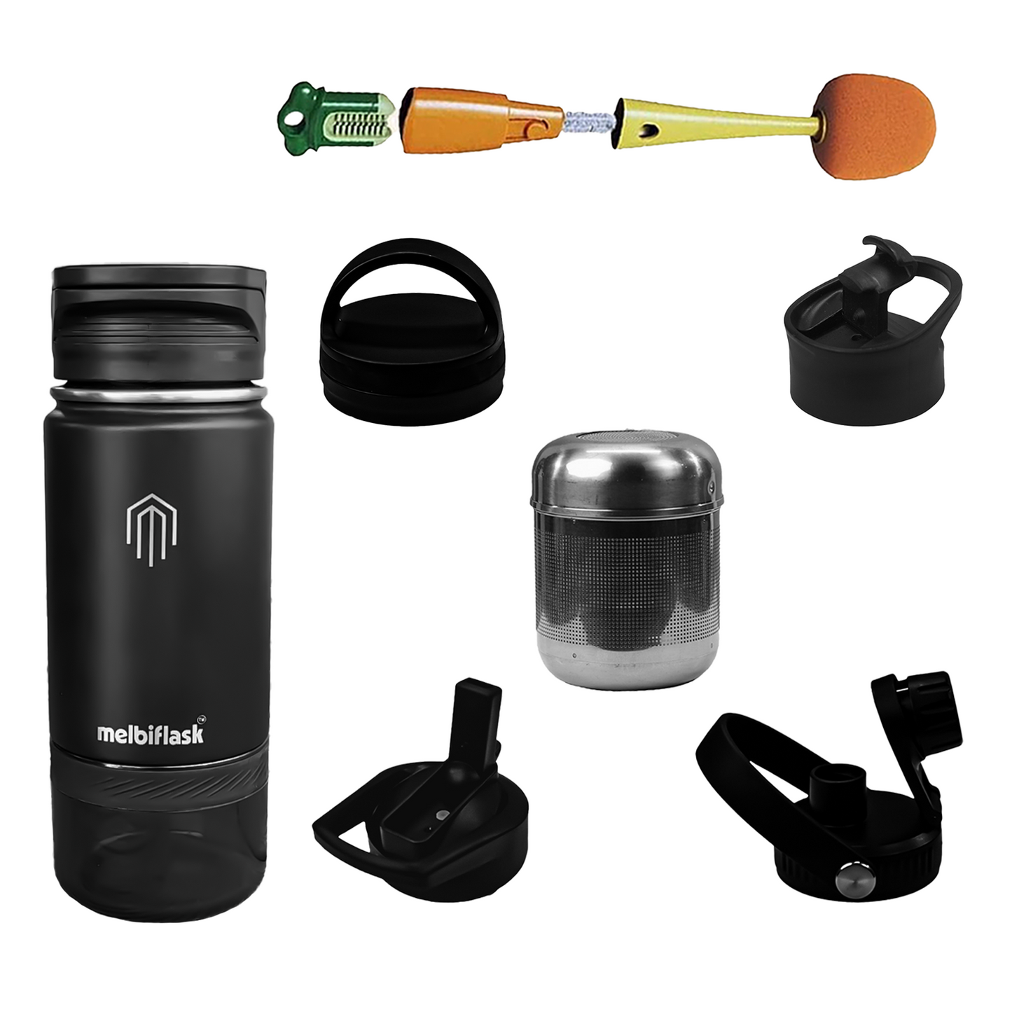 Melbiflask Mini Black & All Accessories