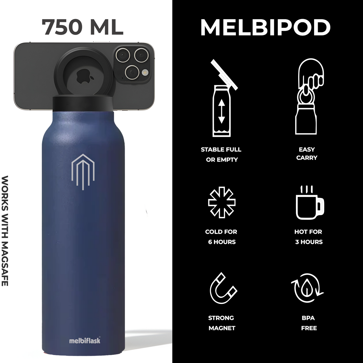 Melbipod Sipper Navy Blue - Personalised