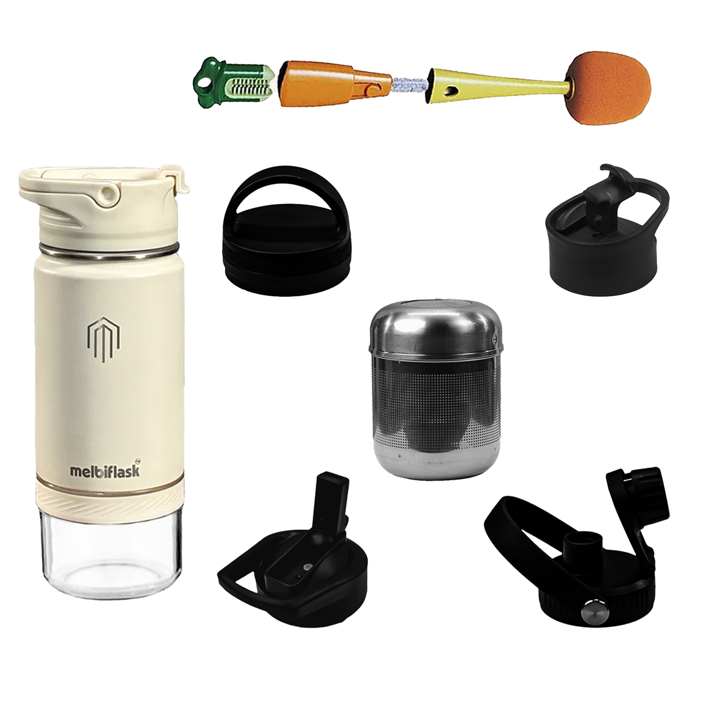 Melbiflask Mini White & All Accessories