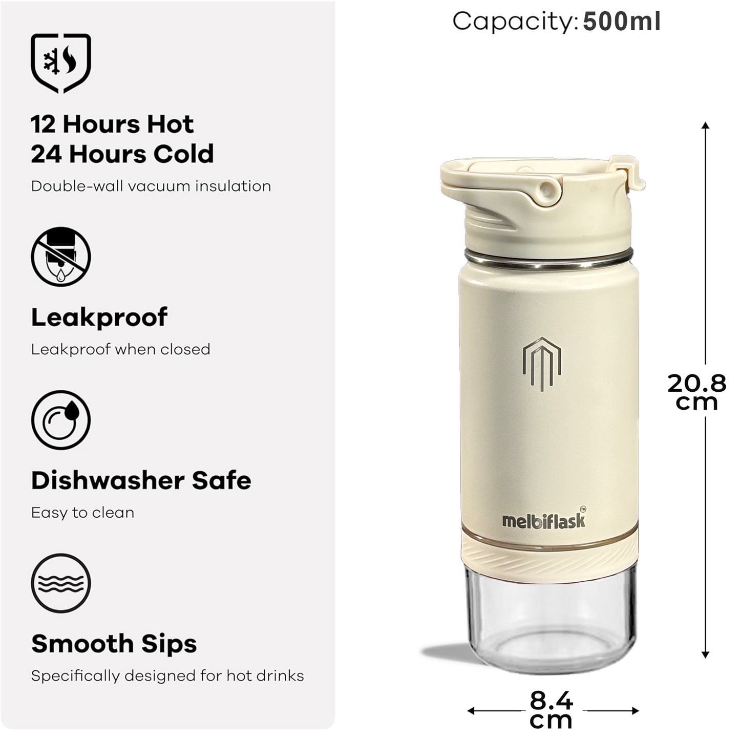Melbiflask Mini White & All Accessories